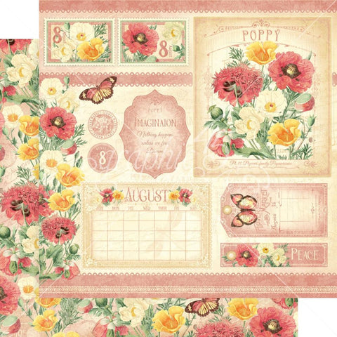 Flower Market - Graphic45 - Double-Sided Cardstock 12"X12" - August