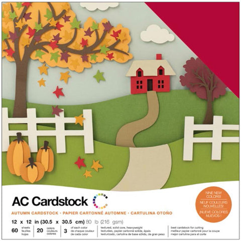 American Crafts - Cardstock Pack 12"X12" 60/Pkg - Autumn (9877)