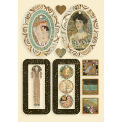 Klimt - Stamperia - Wooden Shapes A5 - Bag Handles & Hearts (SP115)