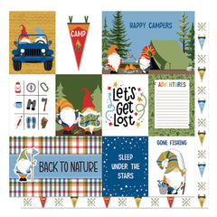 Tulla & Norbert's Camping with My Gnomies - PhotoPlay - 12"x12" Double-sided Patterned Paper - Back To Nature