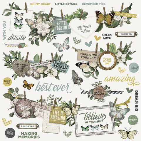 Simple Vintage Weathered Garden - Simple Stories - Cardstock Stickers 12"X12" - Banners
