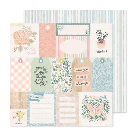 Gingham Garden - Crate Paper - Double-Sided Cardstock 12"X12" -  Be Kind