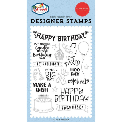 Let's Celebrate - Carta Bella - Stamps - Birthday Surprise