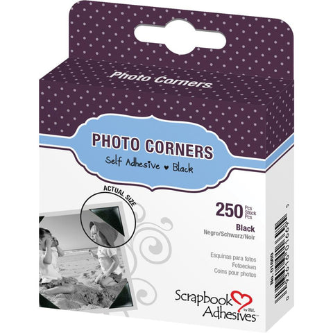 Scrapbook Adhesives Photo Corners Self-Adhesive .375" 250/Pk - Black