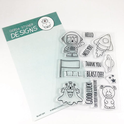 Blast Off  - Gerda Steiner - 4x6 Clear Stamp Set