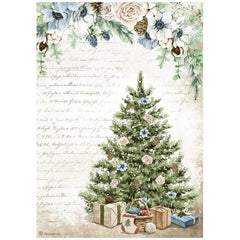 Romantic Cozy Winter - Stamperia - A4 Rice Paper - Blue Tree (2817)