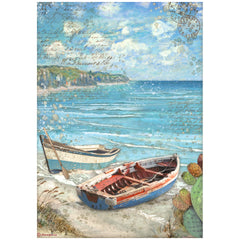 Blue Dream - Stamperia - A4 Rice Paper - Boats (5948)