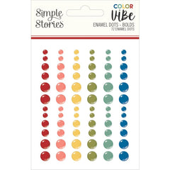 Simple Stories - Color Vibe - Enamel Dots Embellishments 72/Pkg - Bolds
