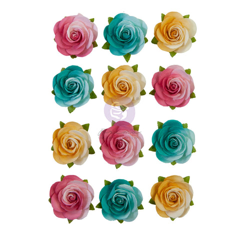 Painted Floral - Prima Marketing - Flowers 12/pkg - Bright Gouache