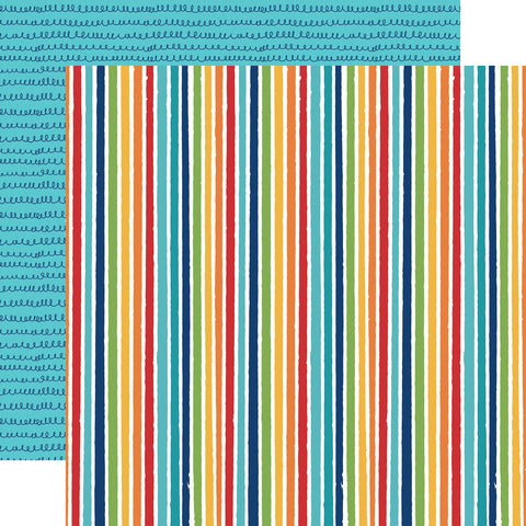 Pets - Echo Park - Double-Sided Cardstock 12"X12" - Bright Stripes