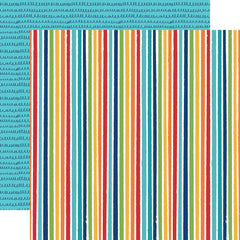 Pets - Echo Park - Double-Sided Cardstock 12"X12" - Bright Stripes