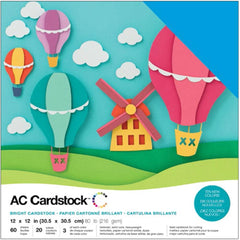 American Crafts - Cardstock Pack 12"X12" 60/Pkg - Brights