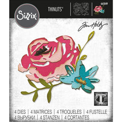 Sizzix - Thinlits Dies By Tim Holtz -  Brushstroke Flowers #4 4/pkg (9211)