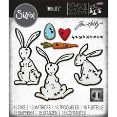 Sizzix/Tim Holtz  - Thinlits Dies 15/Pkg - Bunny Stitch (5083)