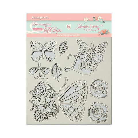 Circle Of Love - Stamperia - Decorative Chips 5.5"X5.5" - Butterfly (2658)