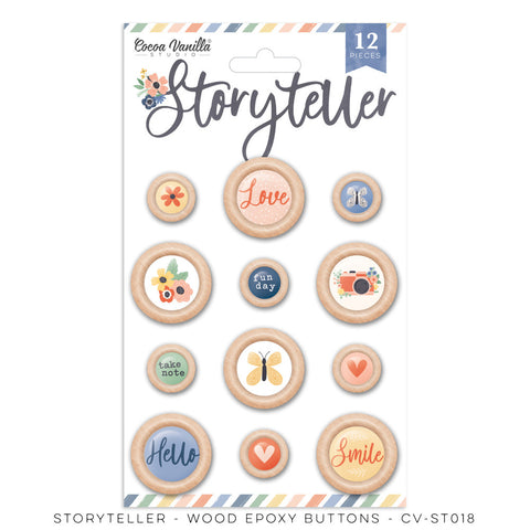 Storyteller - Cocoa Vanilla Studios - Wood Epoxy Buttons