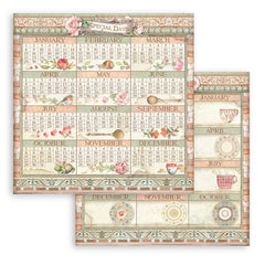 Casa Granada - Stamperia - 12"x12" Double-sided Patterned Paper - Calendar (845)