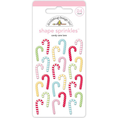 Candy Cane Lane - Doodlebug - Sprinkles Adhesive Enamel Shapes - Candy Cane Lane