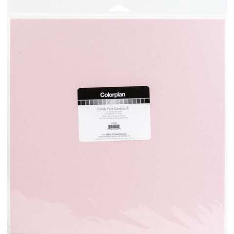 ColorPlan 100lb Cover Solid - Cardstock 12"X12" 10/Pkg - Candy Pink