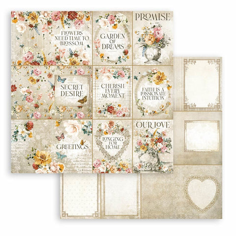 Garden of Promises (Romantic) - Stamperia - 12"X12" Double-sided Patterened Paper - Cards (871)