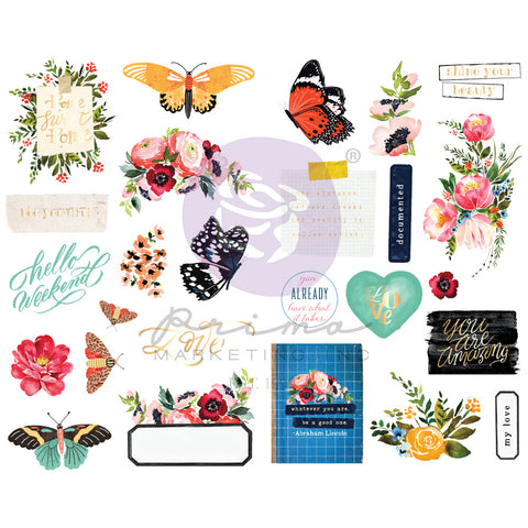 Painted Floral - Prima Marketing - Chipboard Stickers