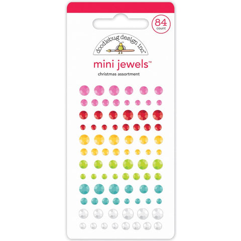 Candy Cane Lane - Doodlebug - Adhesive Mini Jewels - Christmas Assortment