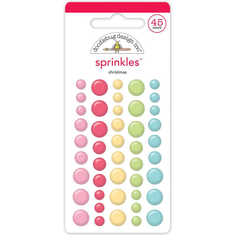 Candy Cane Lane - Doodlebug - Sprinkles Adhesive Enamel Shapes -  Christmas Assortment