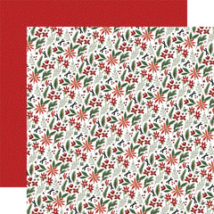Home For Christmas - Carta Bella - Double-Sided Cardstock 12"X12" - Christmas Farm Floral