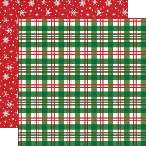 White Christmas - Carta Bella - Double-Sided Cardstock 12"X12" - Christmas Plaid