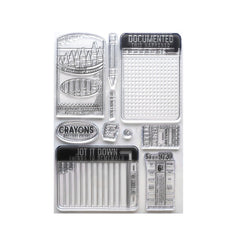 Elizabeth Craft Designs - Clear Stamp - Crayons with Journaling Cards (6525)