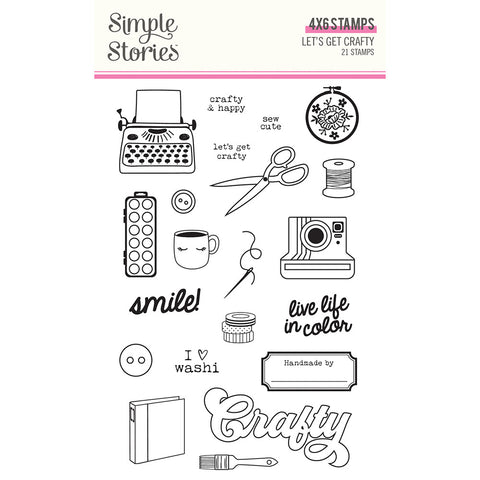 Let's Get Crafty - Simple Stories - Clear Stamp
