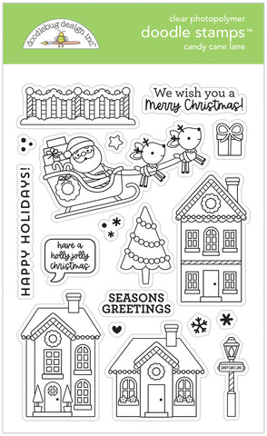 Candy Cane Lane - Doodlebug - Clear Stamp - Candy Cane Lane