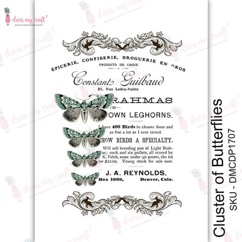 Dress My Craft  - Transfer Me Sheet A4 - Cluster of Butterflies