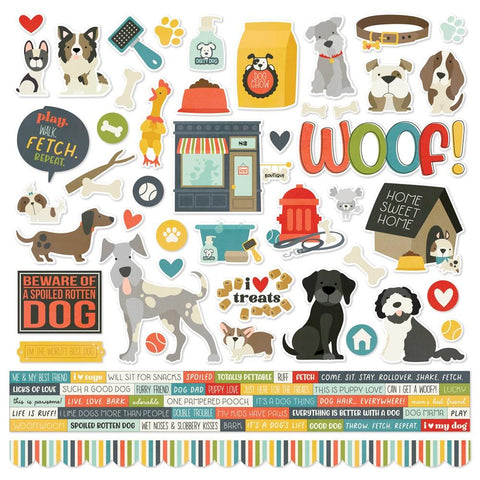 Pet Shoppe (Dog) - Simple Stories - Cardstock Stickers 12"X12" - Combo