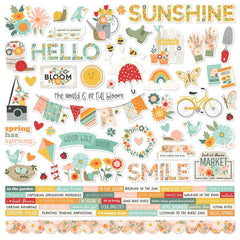 Full Bloom - Simple Stories - Cardstock Stickers 12"X12" - Combo