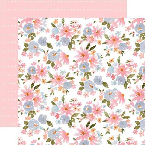 Flora No. 5 - Carta Bella - Double-Sided Cardstock 12"X12" - Cool Large Floral
