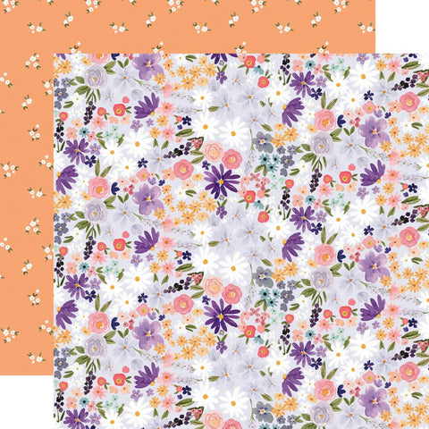Flora No. 5 - Carta Bella - Double-Sided Cardstock 12"X12" -  Cool Small Floral