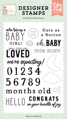 It's A Girl - Echo Park - Clear Stamp - Cute as a Button