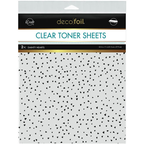 Deco Foil - Clear Toner Sheets 8.5"X11" 2/Pkg -  Dainty Hearts