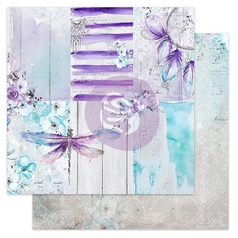 Aquarelle Dreams - Prima Marketing - Double-Sided Cardstock 12"X12" - Dragonfly Bliss