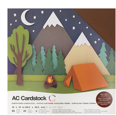 American Crafts - Cardstock Pack 12"X12" 60/Pkg - Earthtones (9891)