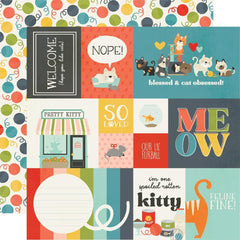 Pet Shoppe (CAT) - Simple Stories - Double-Sided Cardstock 12"X12" - Elements 1