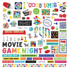 Family Fun Night - PhotoPlay - Cardstock Stickers 12"X12" - Elements