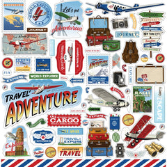 Our Travel Adventure - Carta Bella - Cardstock Stickers 12"X12" - Elements