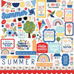 My Favorite Summer - Echo Park - Cardstock Stickers 12"X12" - Elements
