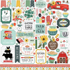 Sunflower Market - Carta Bella - Cardstock Stickers 12"X12" - Elements