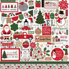 Jingle All The Way - Echo Park - Cardstock Stickers 12"X12" - Elements