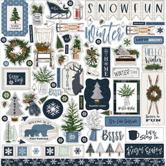 Welcome Winter - Carta Bella - Cardstock Stickers 12"X12" - Elements