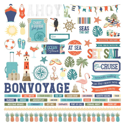 Ship To Shore - PhotoPlay - Cardstock Stickers 12"X12" - Elements