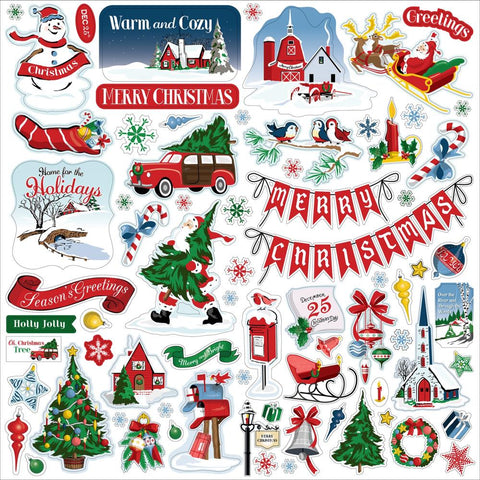 White Christmas - Carta Bella - Cardstock Stickers 12"X12" - Elements